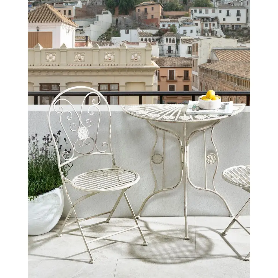 COGGIA - Set van 2 tuinstoelen - Lichtbeige - IJzer