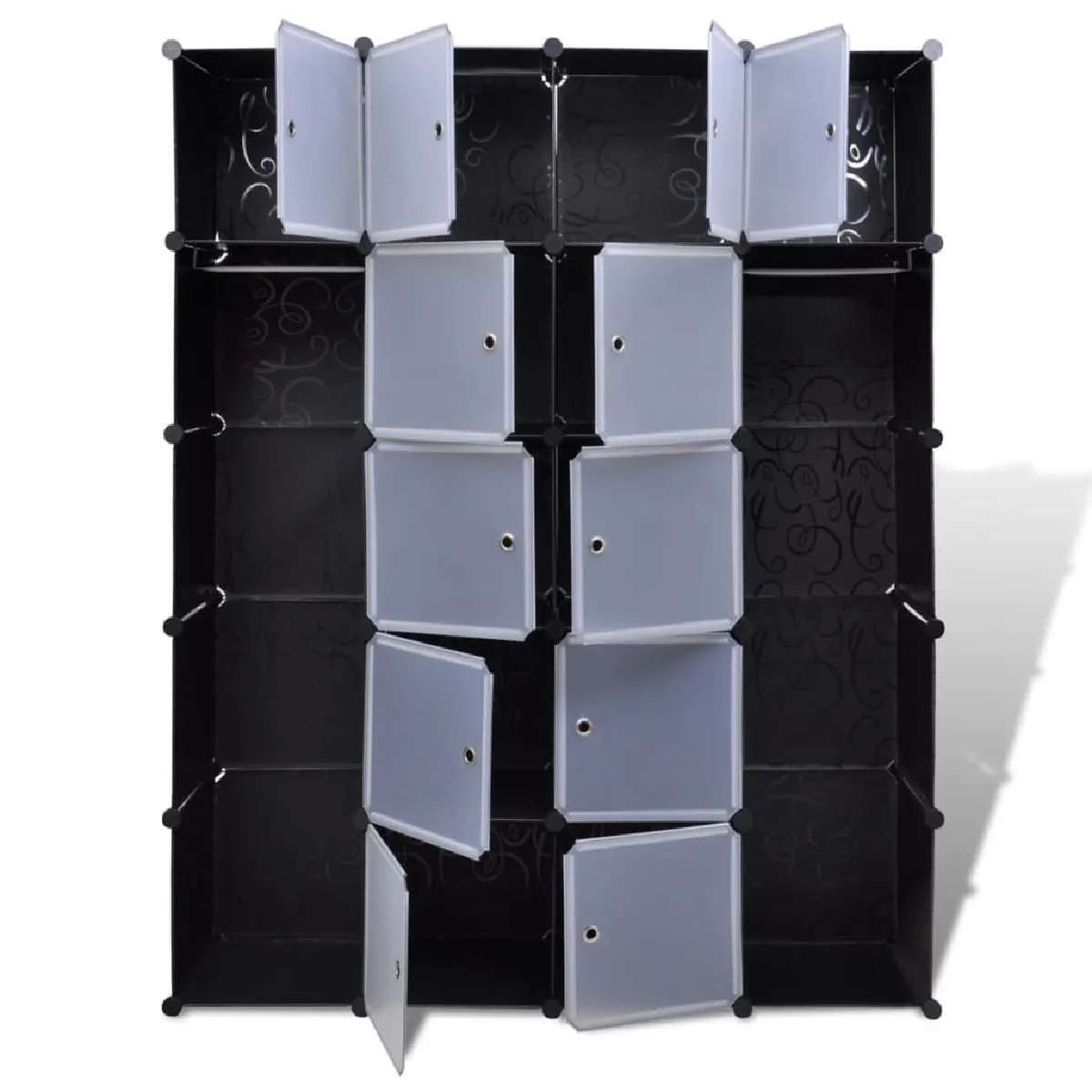 VidaXL Modulaire - 14 compartiments - Noir/Blanc