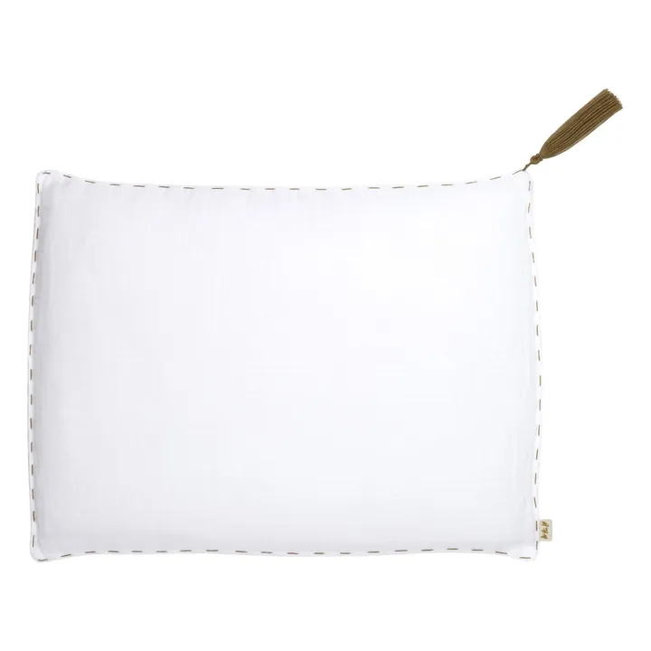Numero 74 Coussin rectangulaire en coton bio | White S001