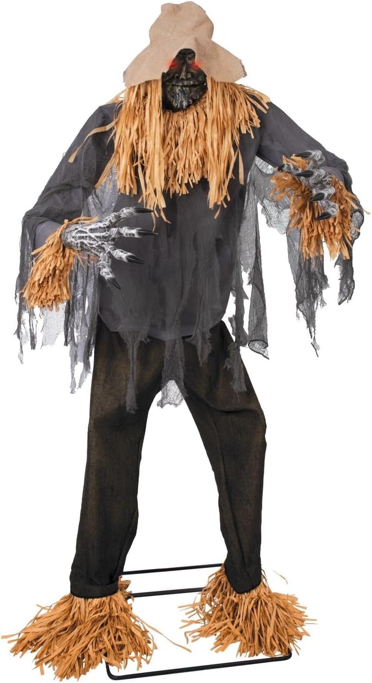 P’tit Clown - 24149 - Halloween-Automat Animierte Vogelscheuche - Animatronik - Animatronic - Animierte, Sound- und Lichtdekoration - Netzbetrieben - 180 cm