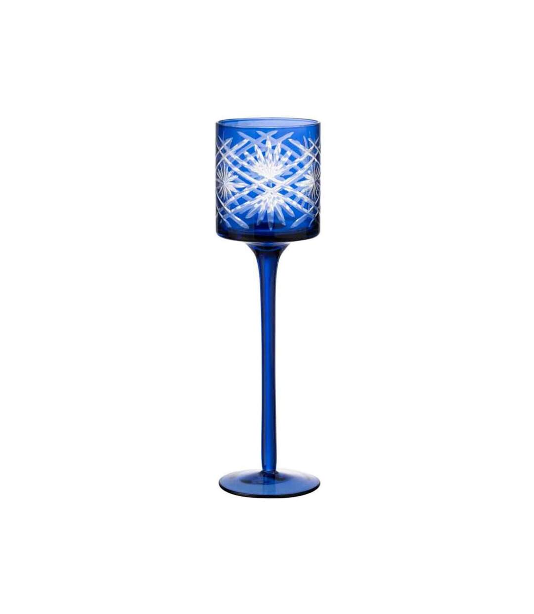 Paris Prix - Photophore Sur Pied Déco santorini 25cm Bleu
