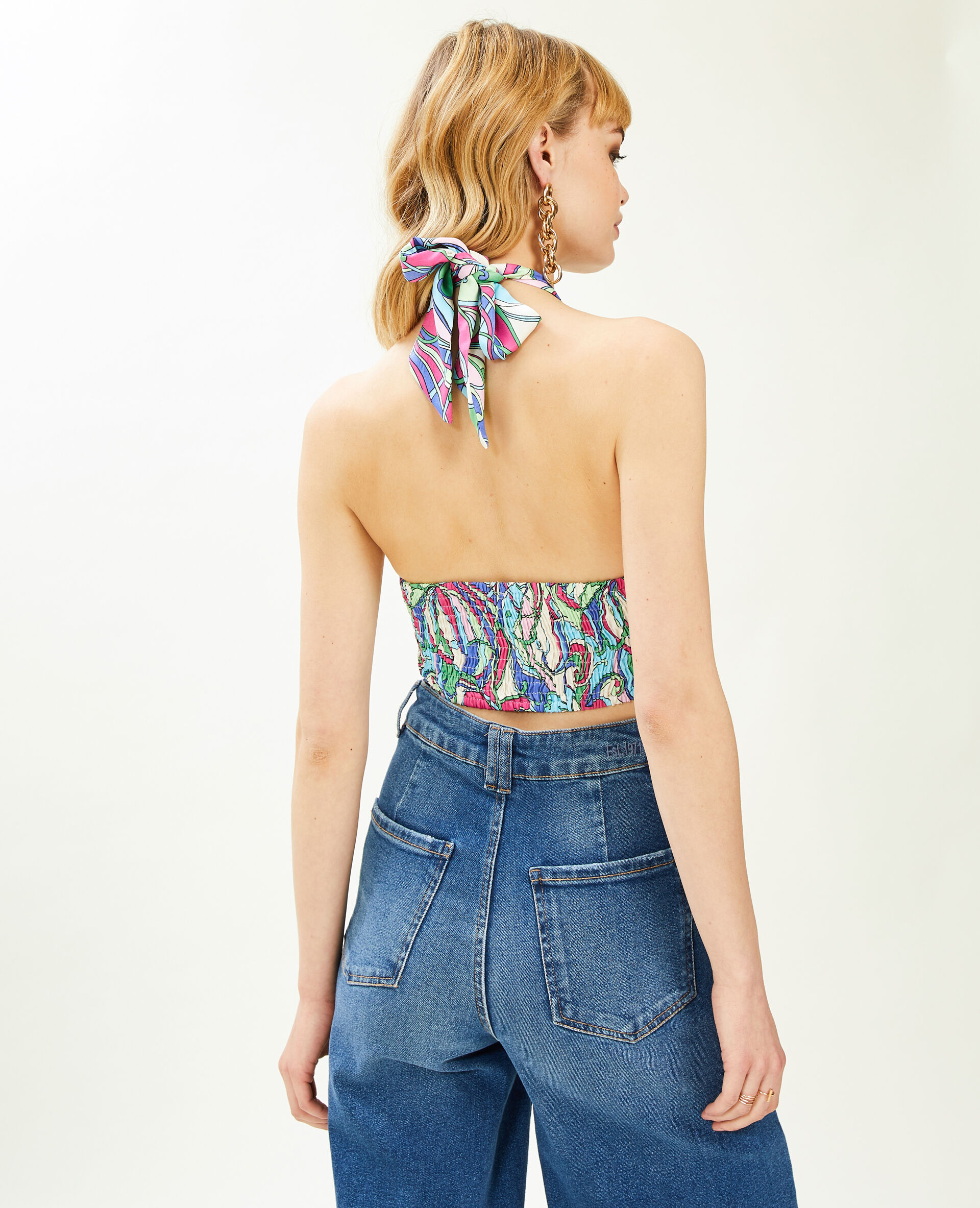 Top dos-nu esprit foulard - Violet