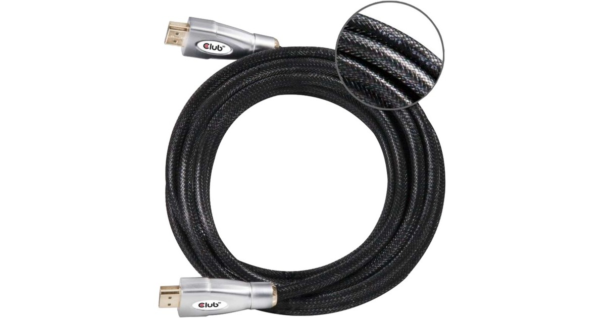 Club 3DHDMI 2.0 kabel  (Zwart/zilver, 5 meter, 4K 60Hz)