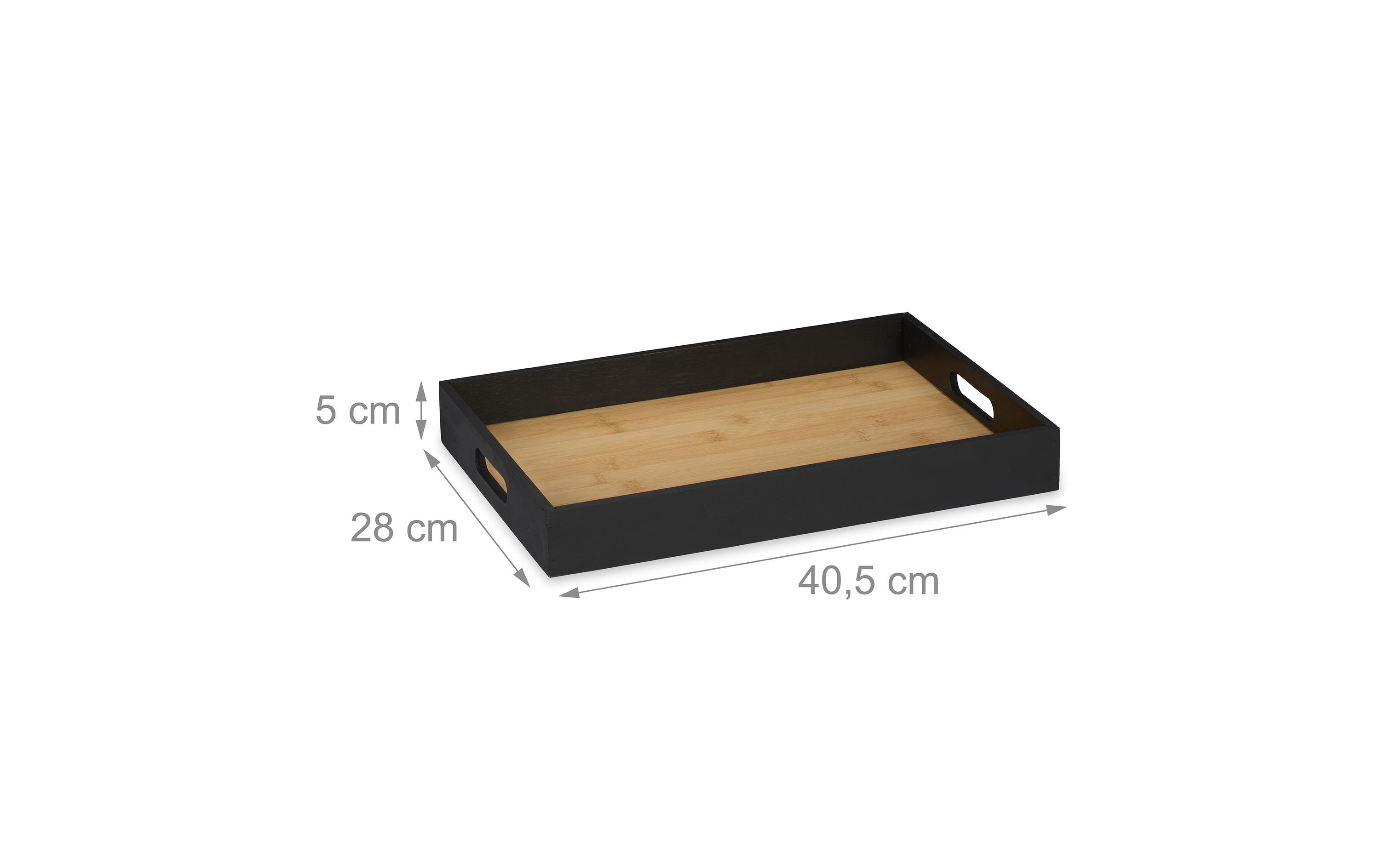 Serviertablett SchwarzRechteckiges Tablett aus Bambus
