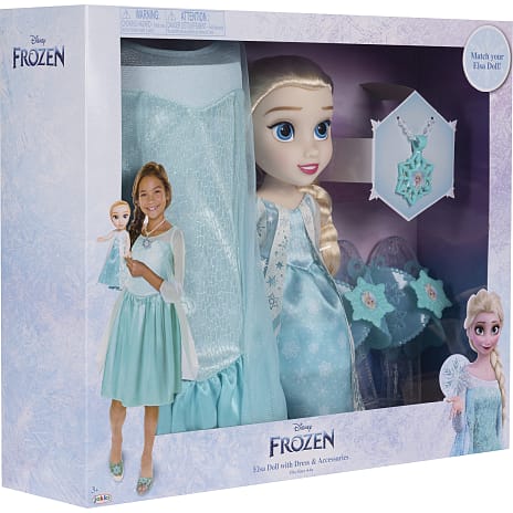 Frozen Elsa dukke med tøj og tilbehør