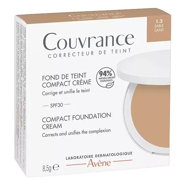 Avène Couvrance Base Compacta Cremosa Acabamento Semimate Areia 8,5g