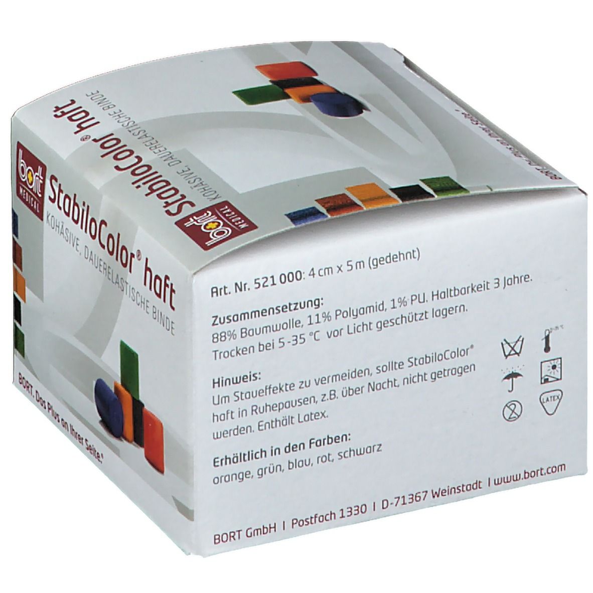 BORT StabiloColor® haft Binde 4 cm blau