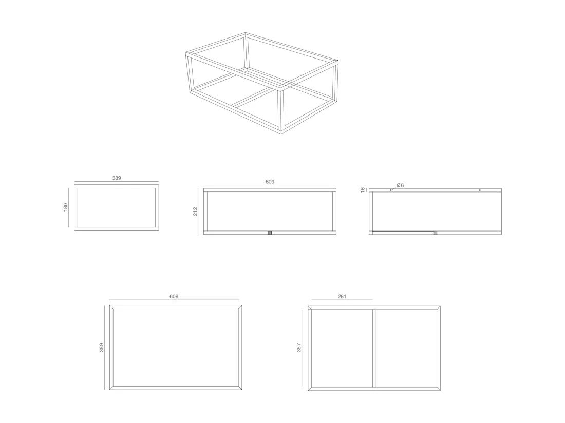 Plan vasque rectangulaire en béton et acier inoxydable - Gris et noir - L61 x H39 cm - TICINO