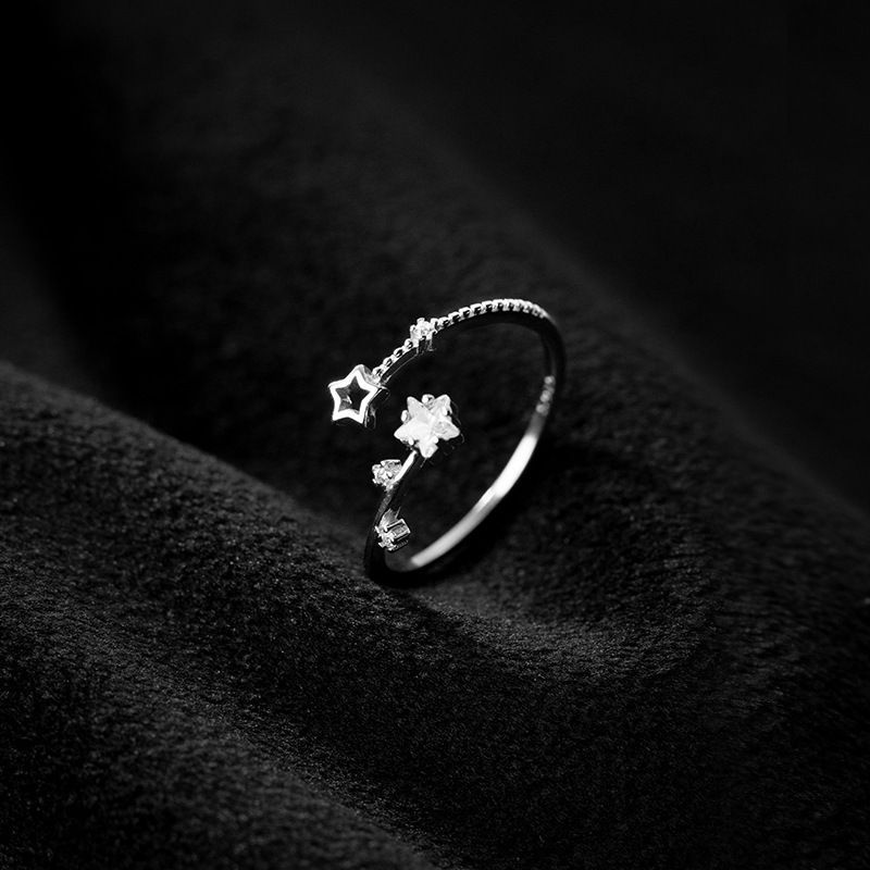 Gaya - Ster strass sterling zilveren open ring