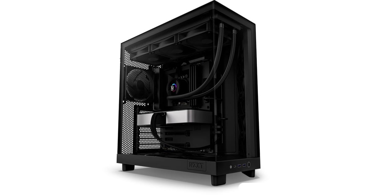 NZXTH6 Flow midi tower behuizing  (Zwart | 2x USB-A | 1x USB-C | Tempered Glass)