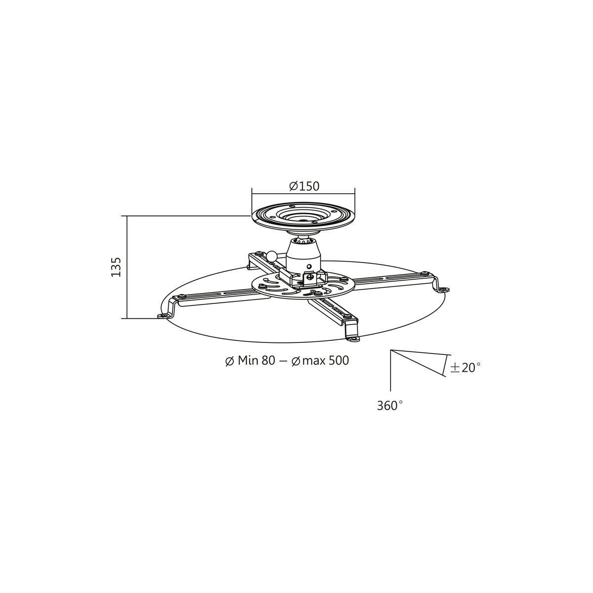 LogiLink Projektorfäste Universal 135mm