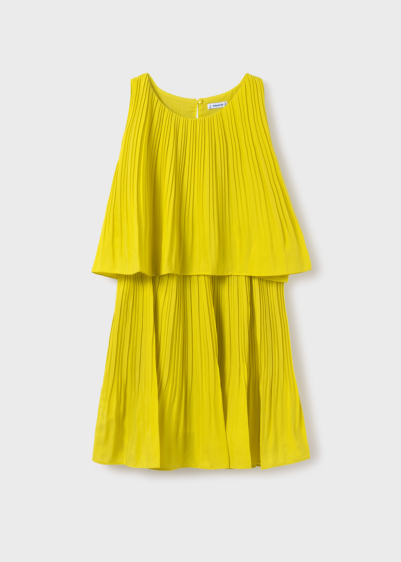 Vestido plissado com estampa de flamingo para meninas