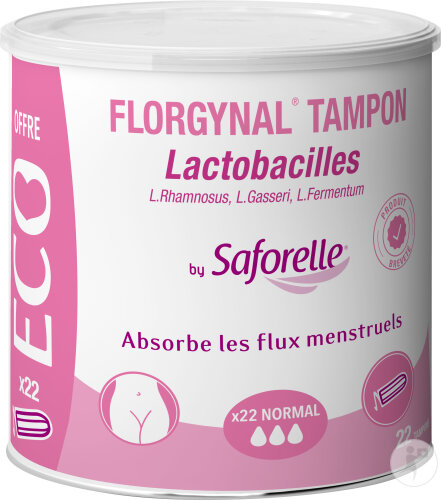 Saforelle Florgynal Tampon Probiotique Normal Éco 22 Pièces