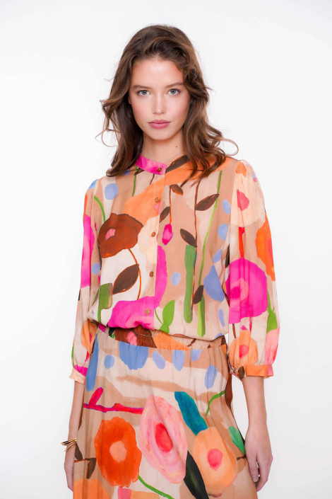 Geisha multi color dames blouse