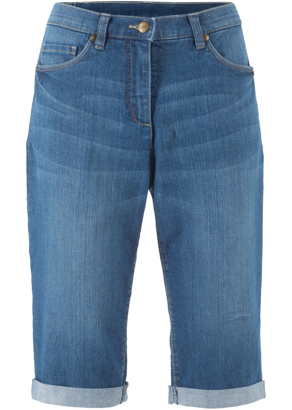 Bermuda en jean extensible à taille confortable