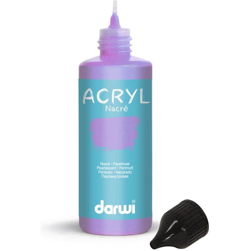 Darwi Flacon de 80 ml de Peinture Acrylique Universelle Nacrée - Lilas