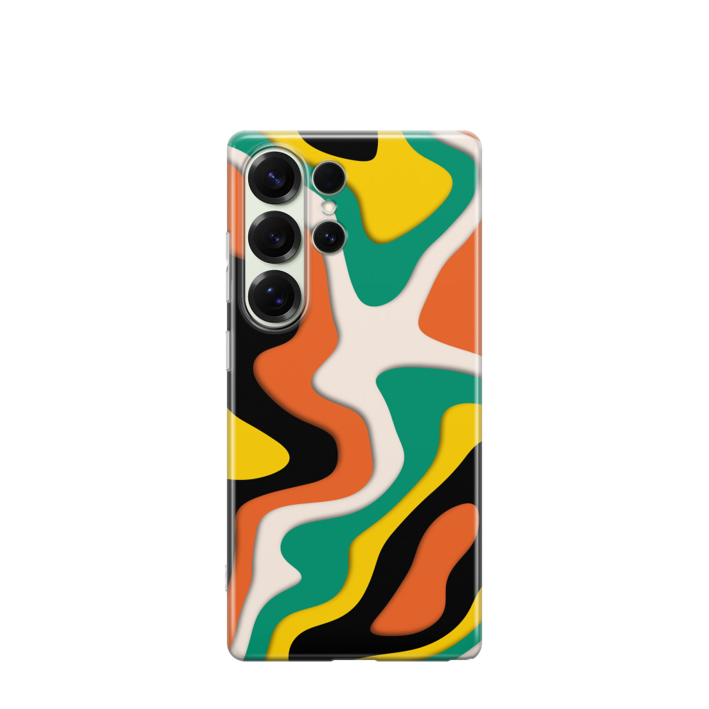 Samsung Galaxy S25 Ultra Gummi Hülle Abstrakte Wellen 5 - Versch. Farben
