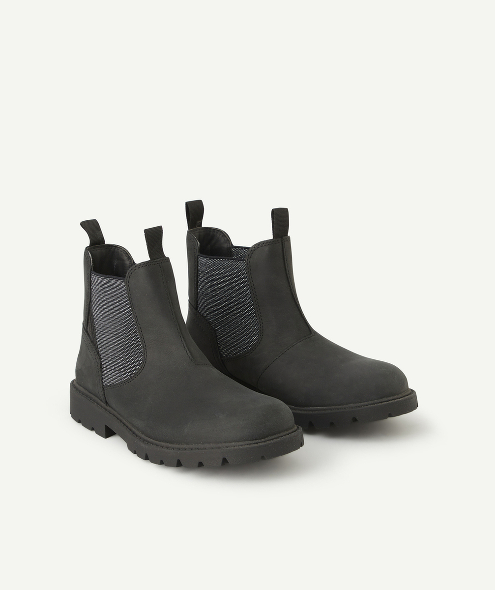 GEOXBOTTINES SHAYLAX FILLE EN CUIR NOIR