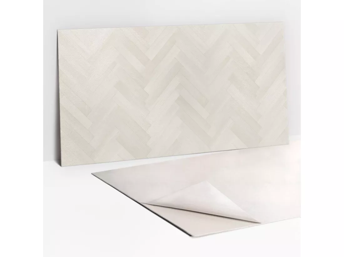 Panneaux muraux autocollants en vinyle imperméable - Parquet clair délicat 100 x 50 cm