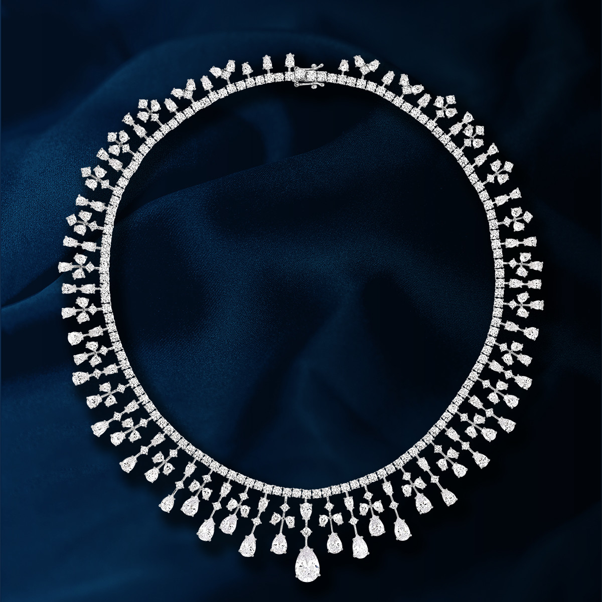 Collier argent 925 zirconias 41 cm