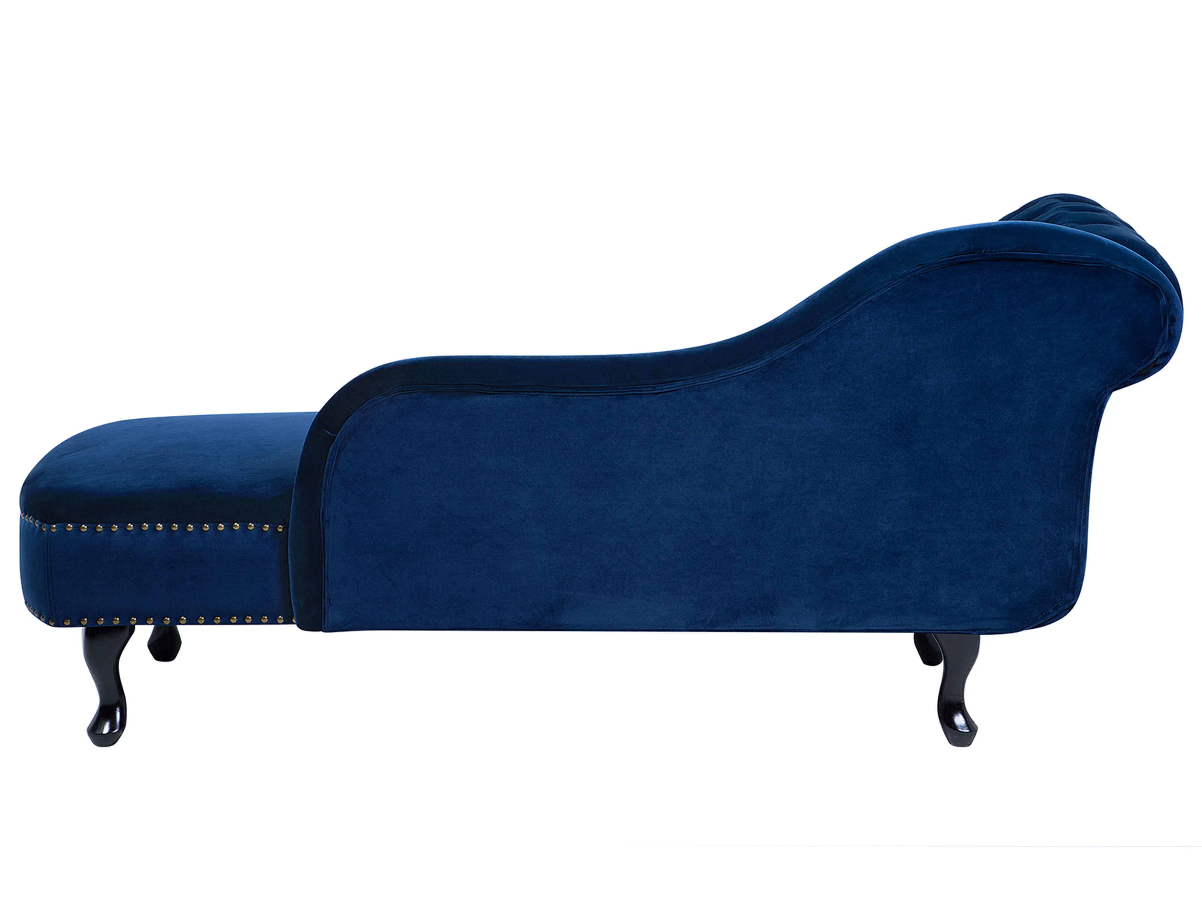 Linkszijdige chaise longue NIMES Fluweel Marineblauw