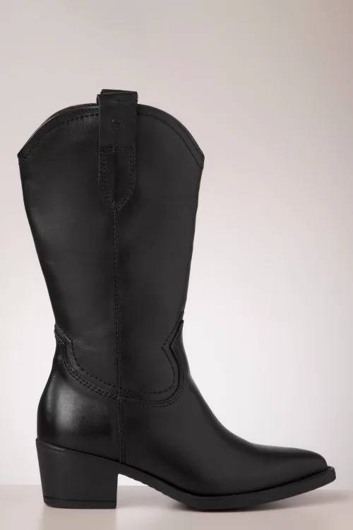 Tamaris Leather Western laarzen in zwart