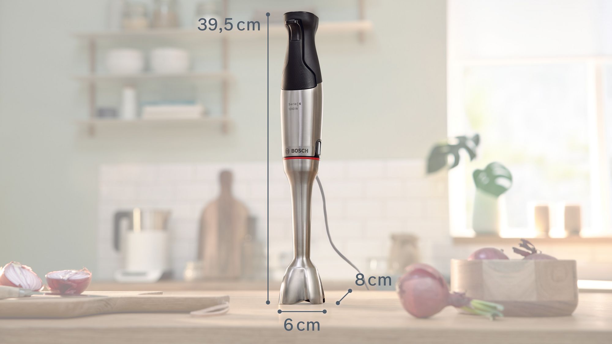 Batedeira de mão ErgoMaster Série 6, 1200 W, aço inoxidável, MSM6M810