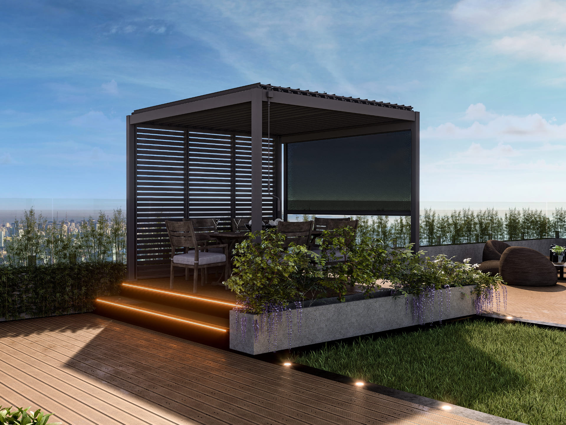 Mirador Deluxe 300 x 300 cm overkapping - antraciet
