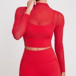 CUCURBIT - Sport-T-shirt met lange mouwen en een effen mesh-hals