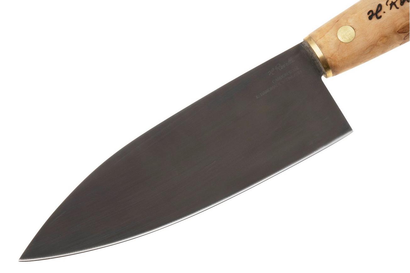 Roselli Santoku Knife R760 Carbon Steel, Curly Birch, santoku, 16 cm