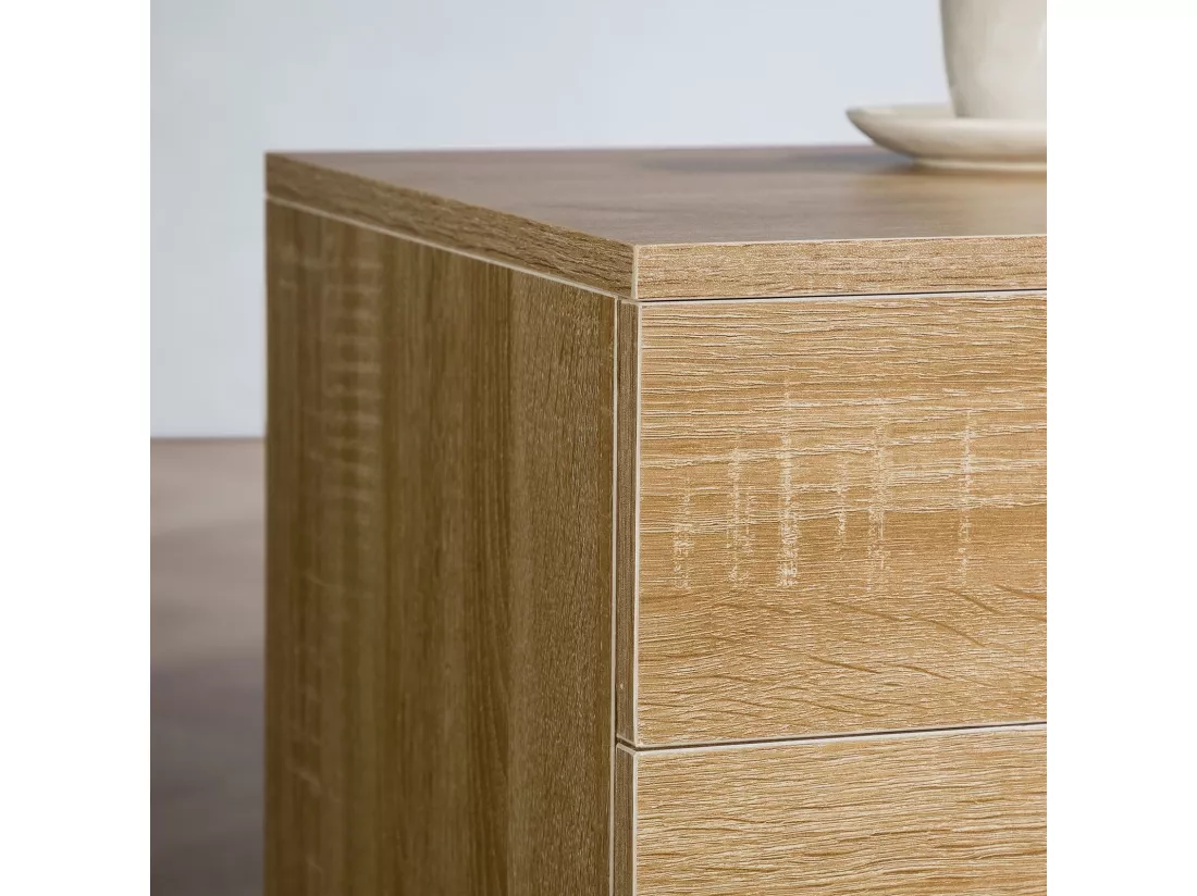 Caisson de bureau IGOR 3 tiroirs, verrouillable sur roulettes dimensions 40 x 46 x 36 cm coloris chêne sonoma, en MDF, fermant à clé