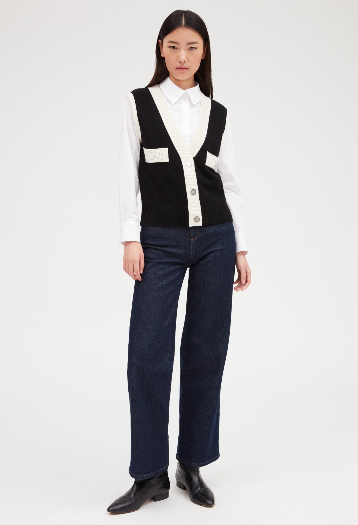 Pull sans manche maille