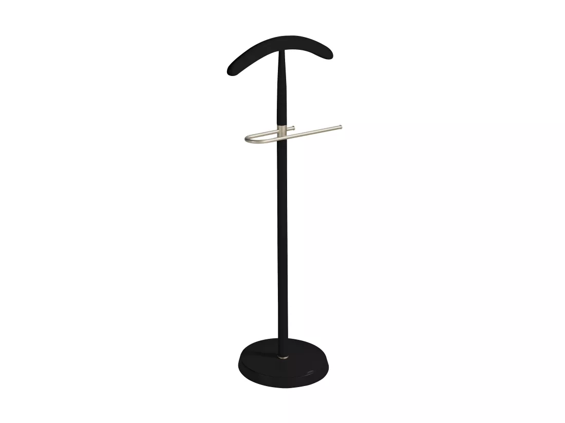 Valet de nuit - H111cm x L44cm x P30cm - hêtre massif noir - Oxford