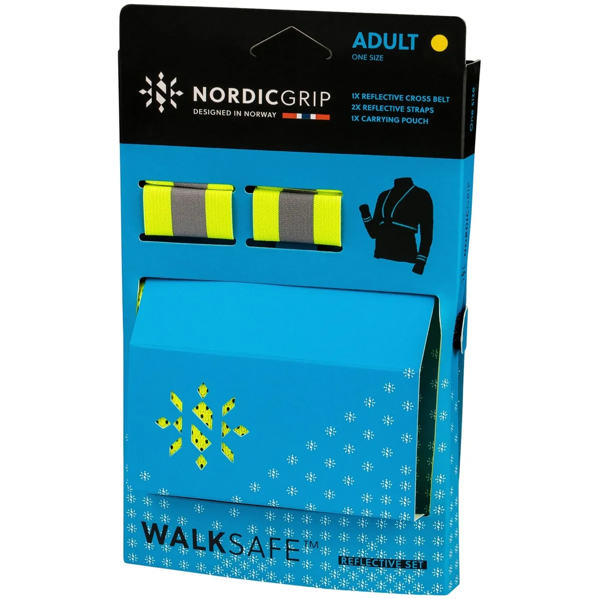 Nordic Grip Kids' Reflective Cross Belt Incl. 2 Band Black