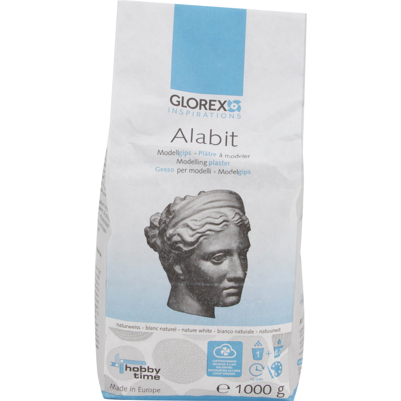 Glorex Modellgips Alabit, 1 kg, weiss