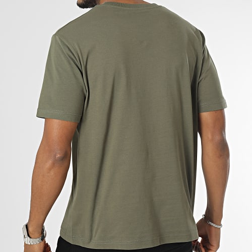 Tee Shirt Oversize Large Logo Vert Kaki Noir