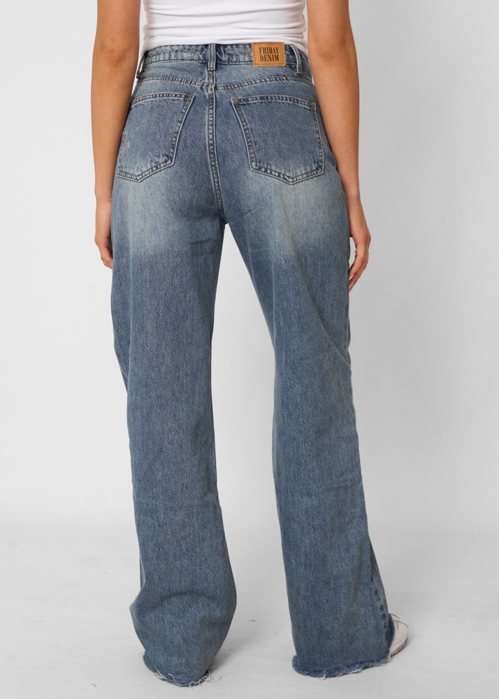 Straight leg vintage jeans donkerblauw
