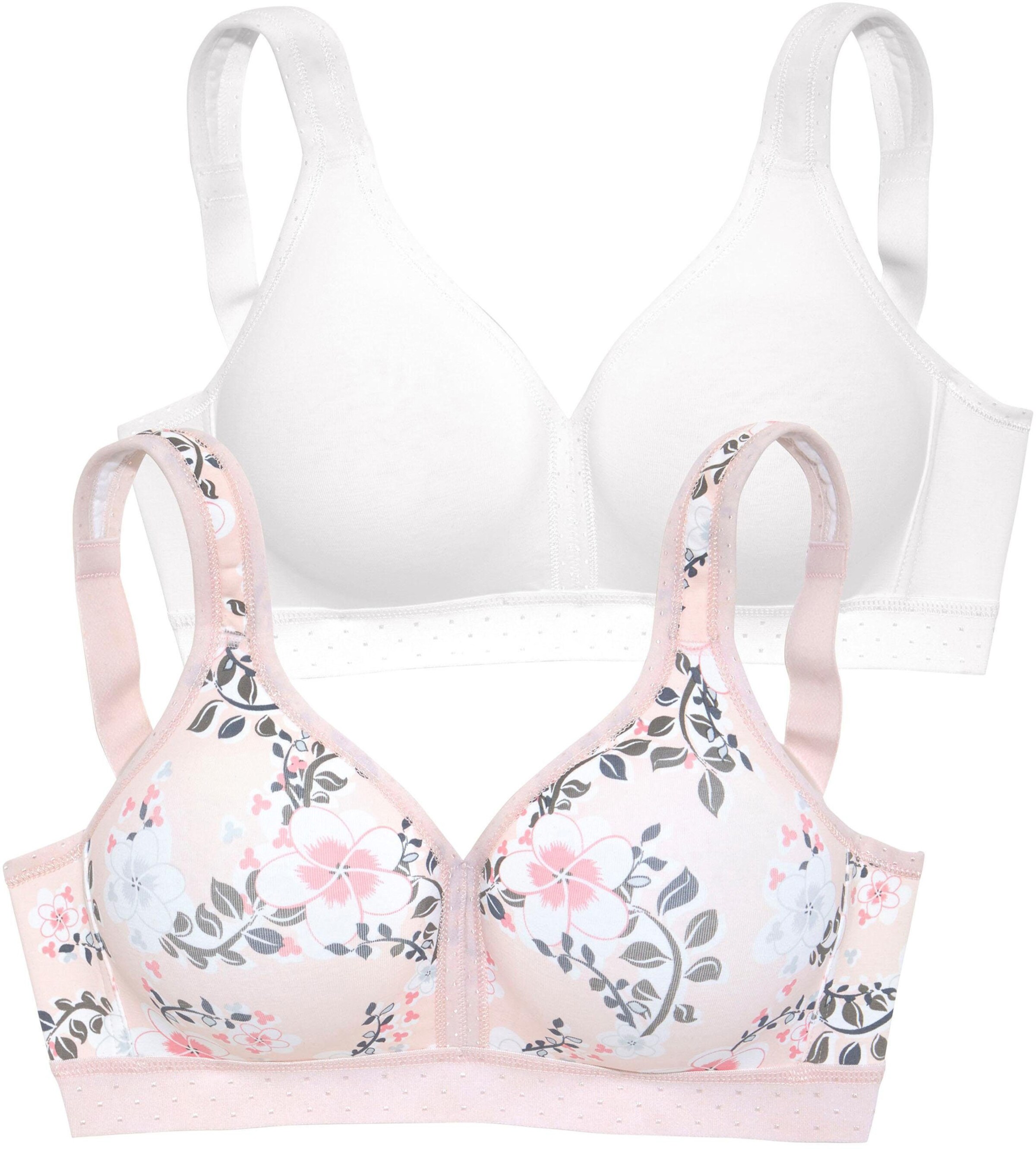 petite fleur Soft-BH in rosé-bedruckt+weiß