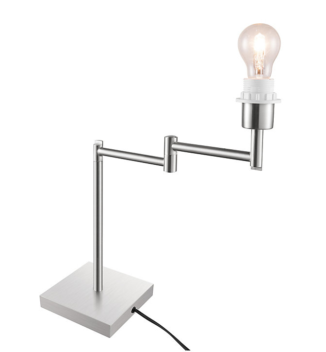 Pied de lampe à poser Jabisen orientable E27 argent