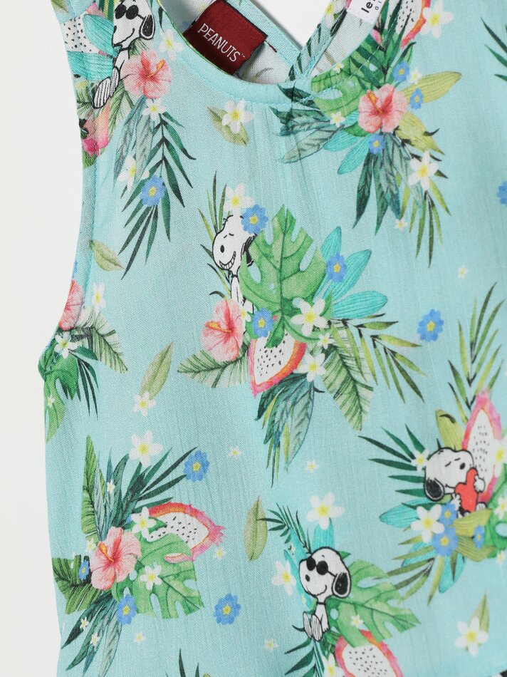 Blusa fluida Snoopy Peanuts™ - Azul-turquesa