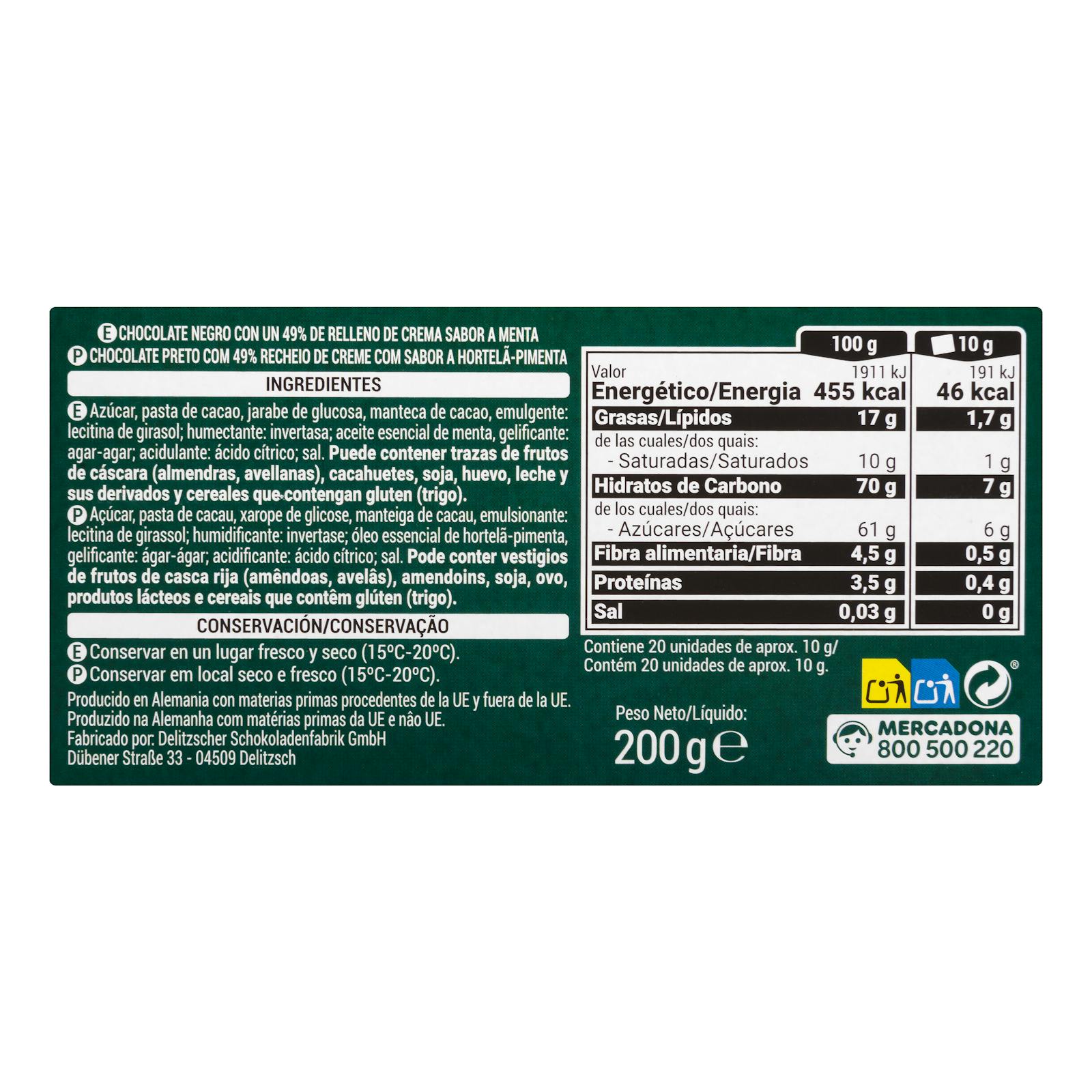 Tablettes de chocolat noir Royal Mints 49 % fourrées de crème à la menthe