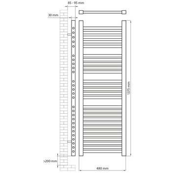 Haceka elektrische designradiator Taberna wit 750 Watt 138x48 cm