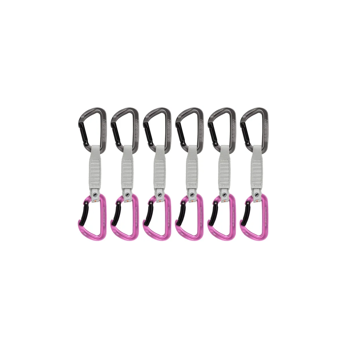 Mammut Workhorse Keylock 12 Cm 6-Pack Quickdraws Straight Gate/Bent Gate Key Lock