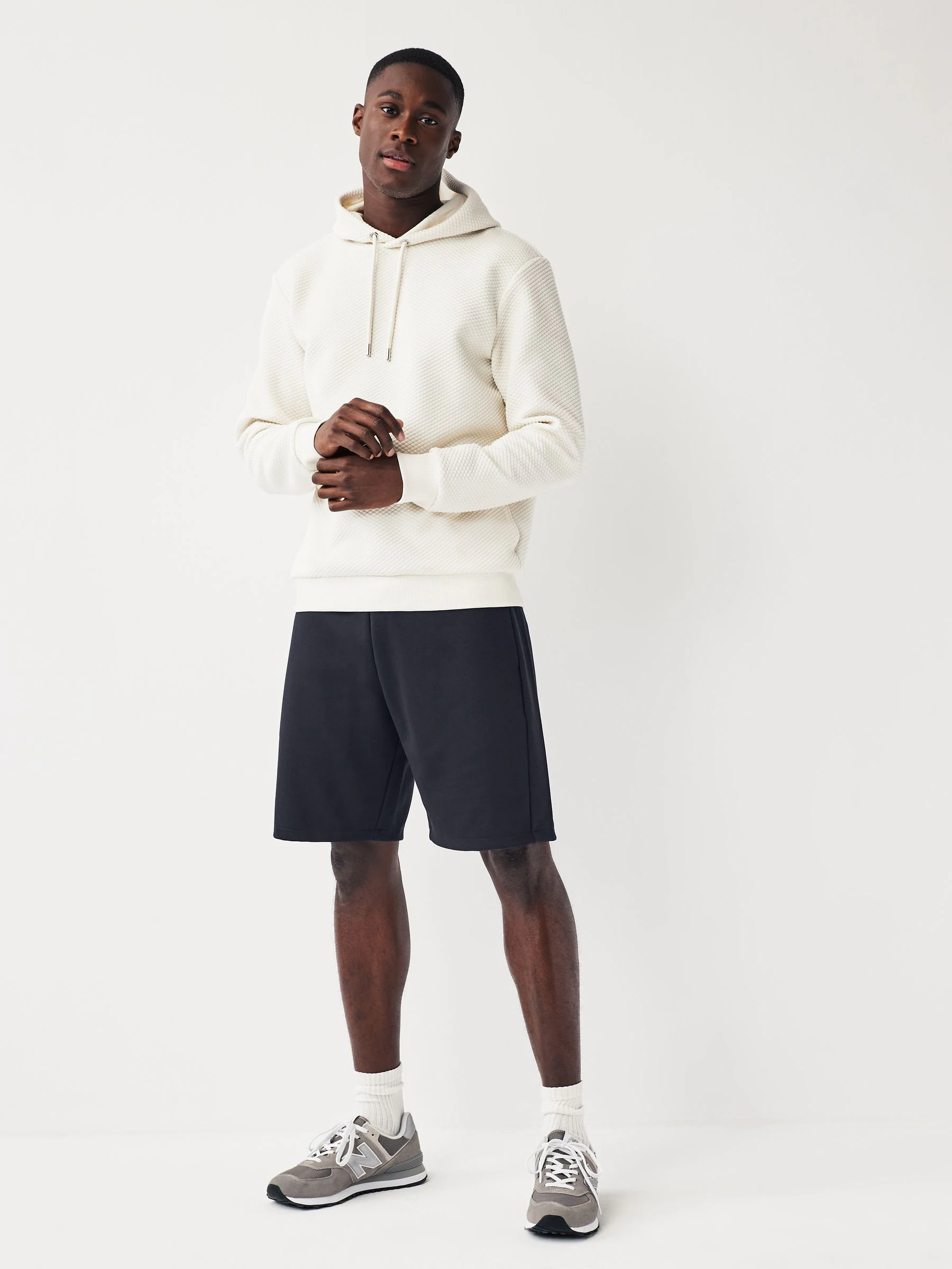 Donkerblauw - Jersey shorts met ritszakje