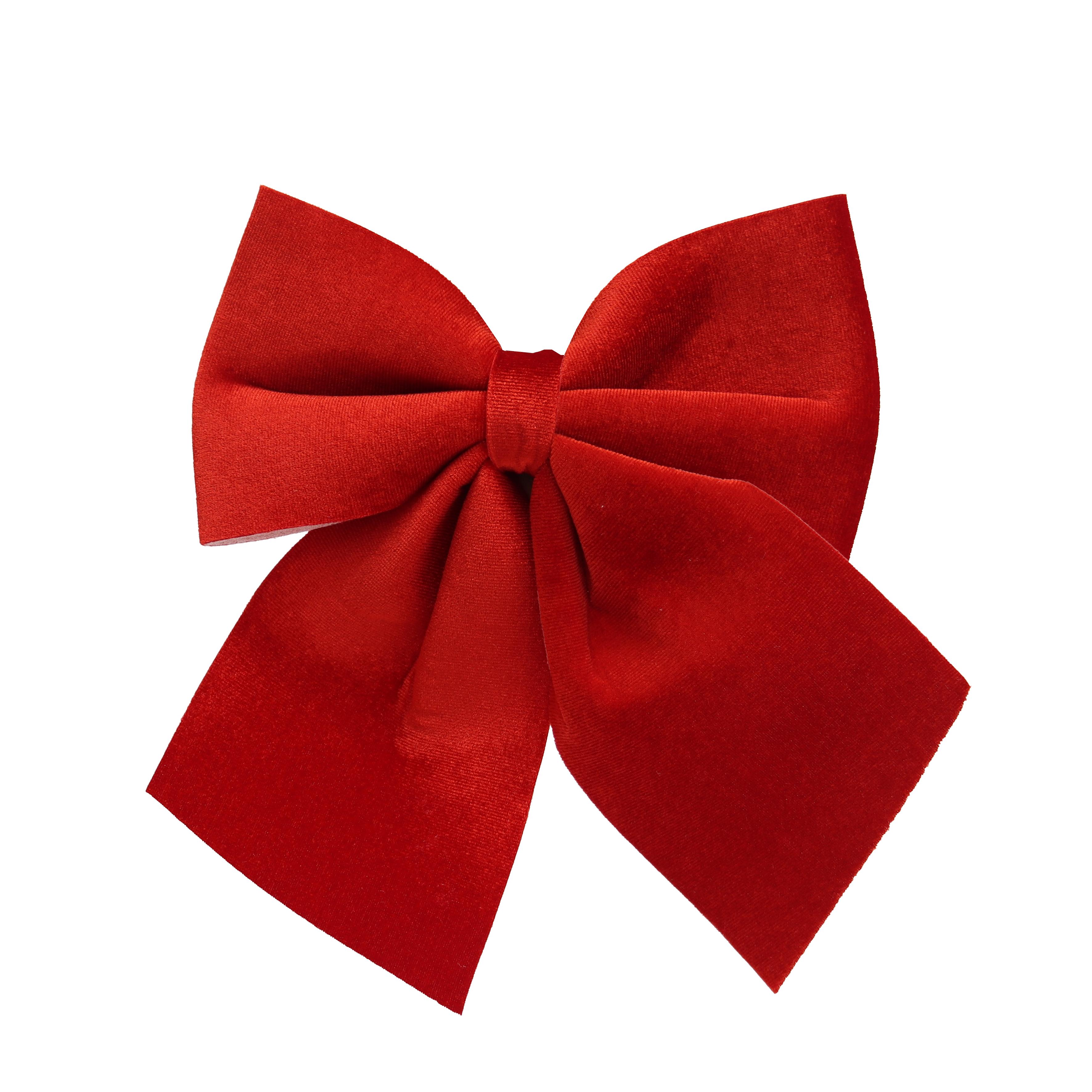 NOEUD VELOURS ROUGE 20X24CM