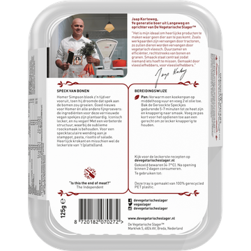 De Vegetarische Slager Speckjes Vegan 125 g