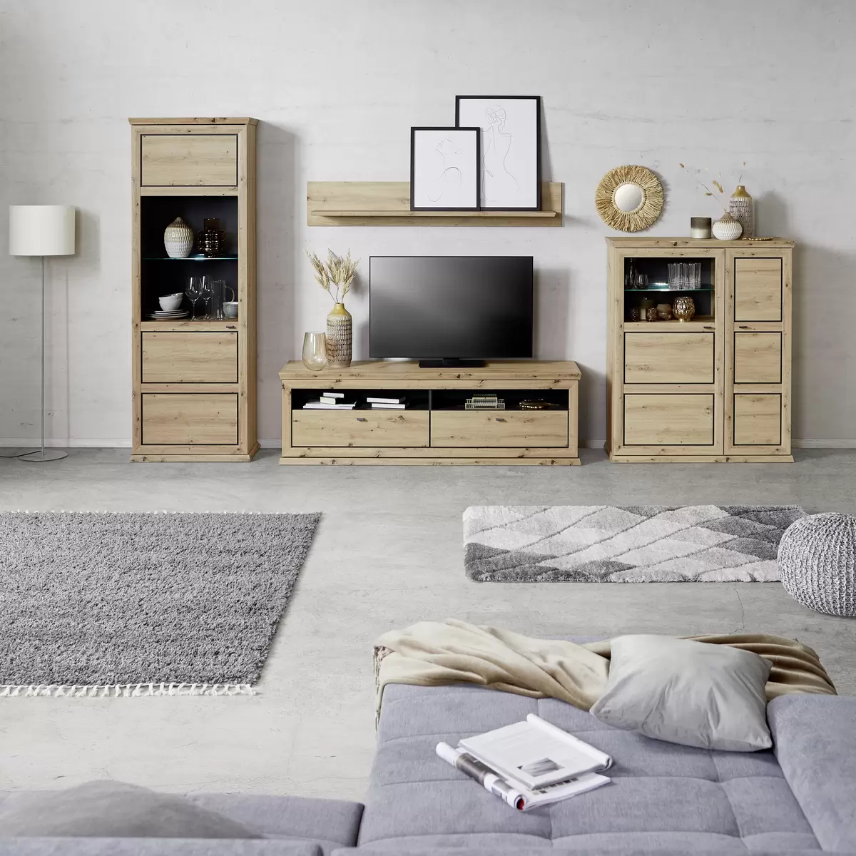 Highboard Harvey Artisan Eiche,anthrazit