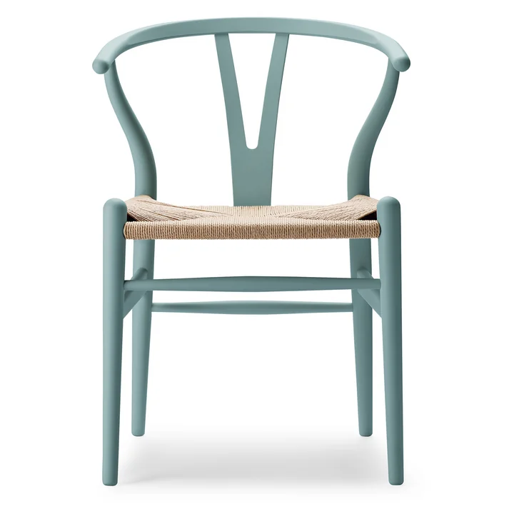 Carl Hansen - CH24 Soft Wishbone Chair Ilse Crawford, Buche soft pewter / Naturgeflecht