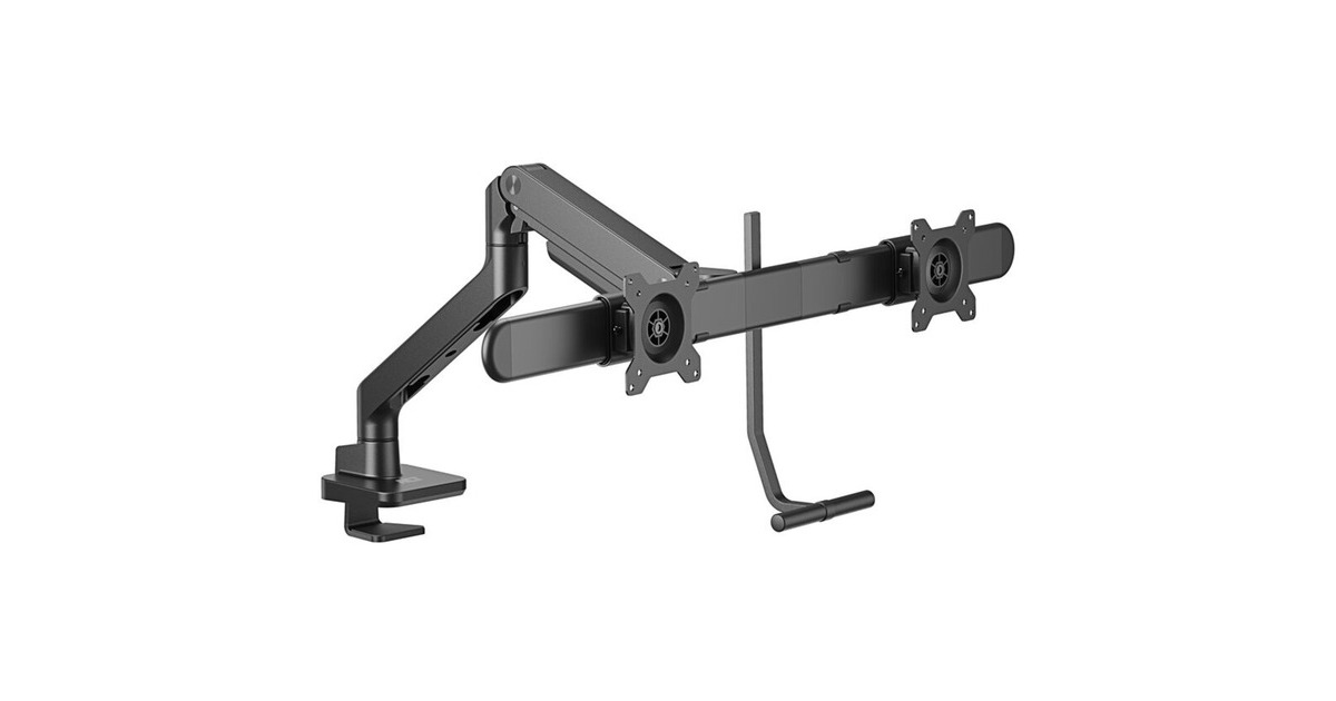 ACT ConnectivityMonitorarm office premium, gasveer, crossbar, 2 monitoren  (Zwart)