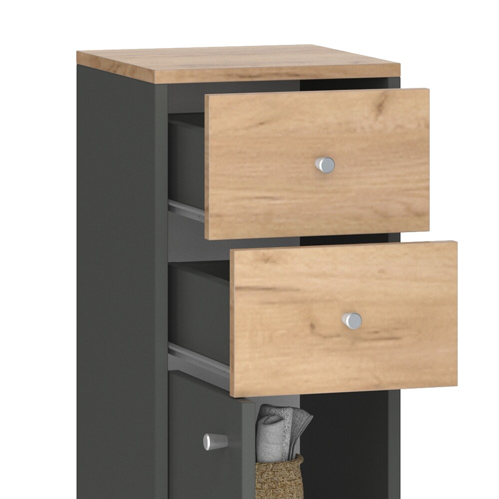 Vicco Midischrank Badschrank Badregal Senyo Goldkraft/ANT 2 Schubladen Badmöbel